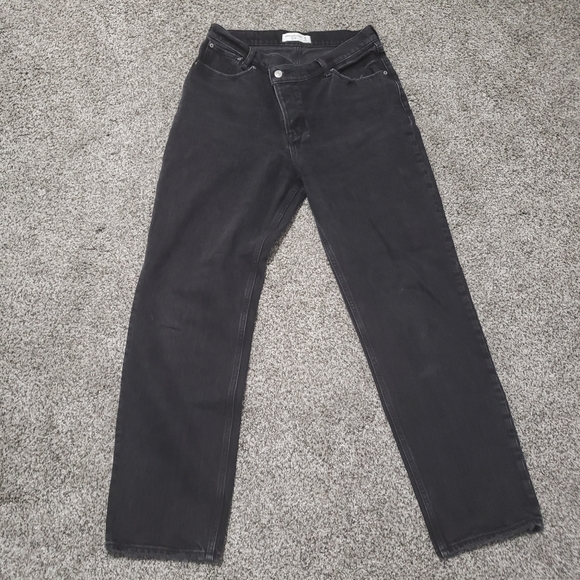 A&F High Rise Jeans with Criss Cross Waistband - Picture 2 of 13